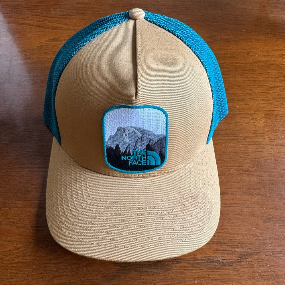 The North Face Tan and Teal Trucker Hat